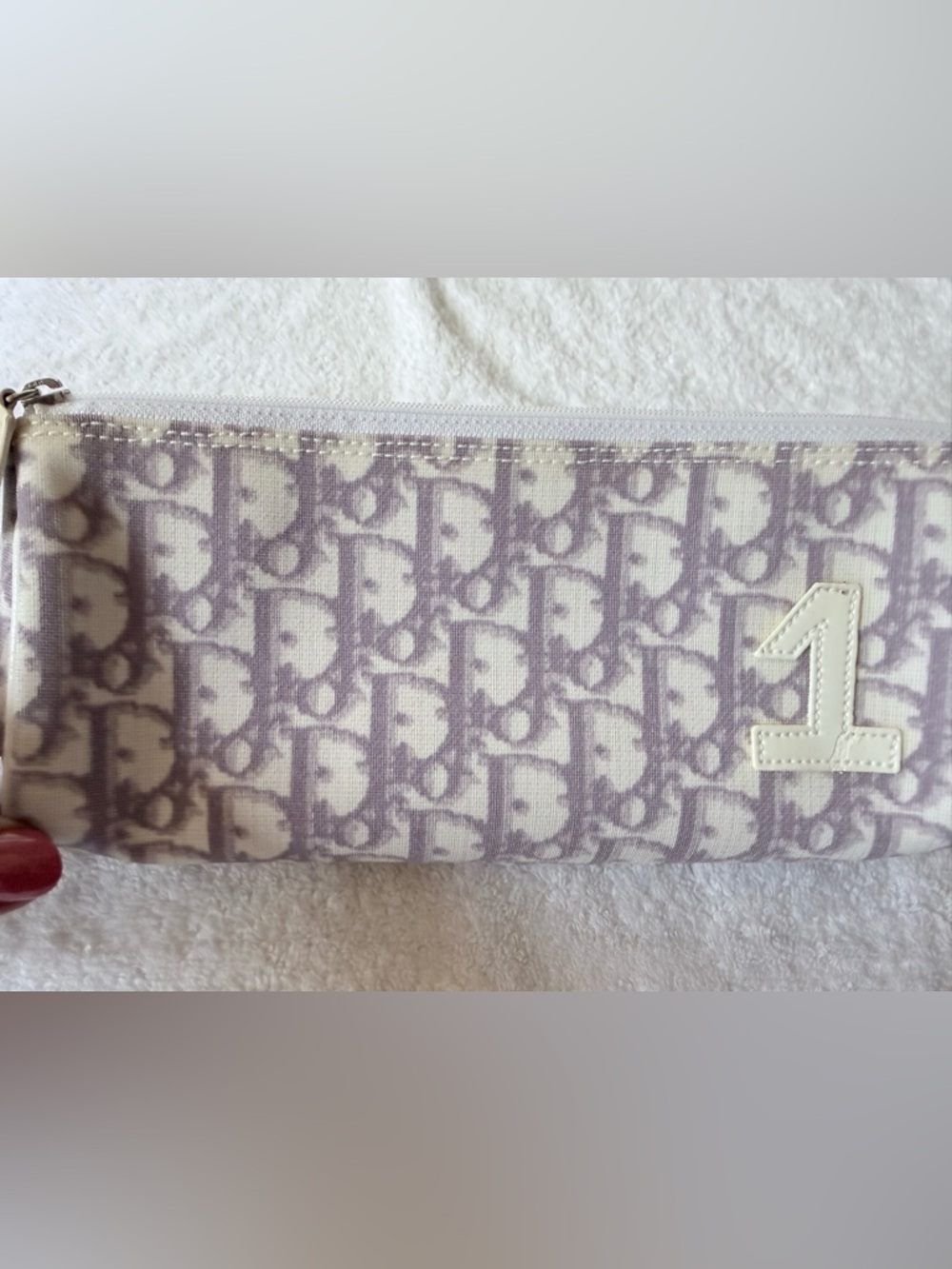 Dior Lavender and Cream Monogram Zip Pouch - Picture 2 of 11